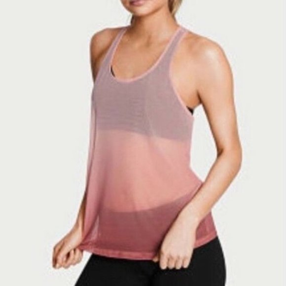 Pink Rose Ombre Mesh Tank Victoria's Secret Sport - Picture 4 of 4